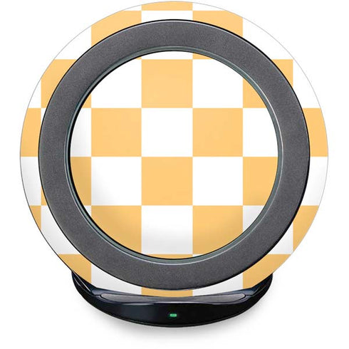Yellow and White Checkerboard Fast Charge Wireless Charging Stand Skin